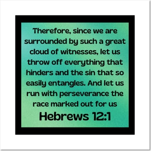 Bible Verse Hebrews 12:1 Posters and Art